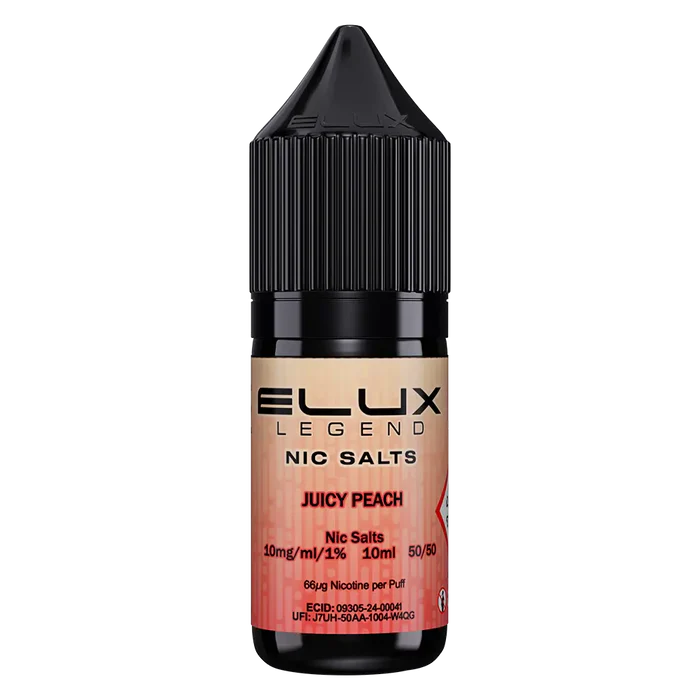 Juicy Peach Elux Legend Nic Salt Vape Juice