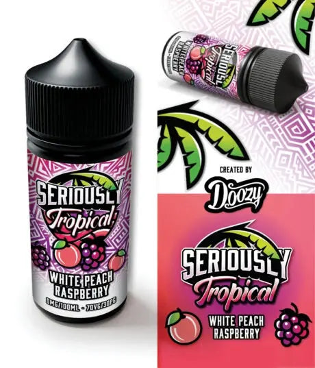 Seriously Tropical White Peach Raspberry E-Liquid Shortfill - Scent Vape