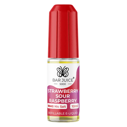 Bar Juice 5000 Strawberry Sour Raspberry Nic Salt Vape juice 10ml - Scent Vape