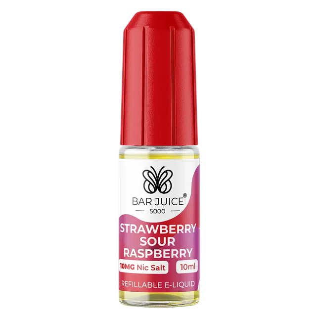 Bar Juice 5000 Strawberry Sour Raspberry Nic Salt Vape juice 10ml - Scent Vape