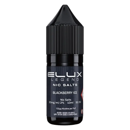 Blackberry Ice Elux Legend Nic Salt Vape Juice - Scent Vape