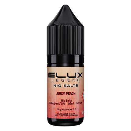 Juicy Peach Elux Legend Nic Salt Vape Juice