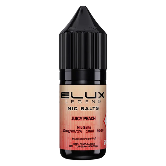 Juicy Peach Elux Legend Nic Salt Vape Juice
