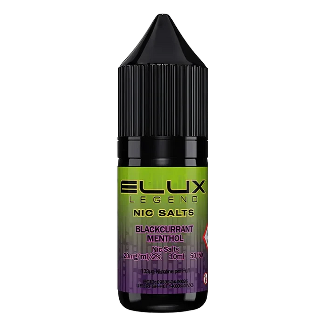 Blackcurrant Menthol Elux Legend Nic Salt Vape Juice