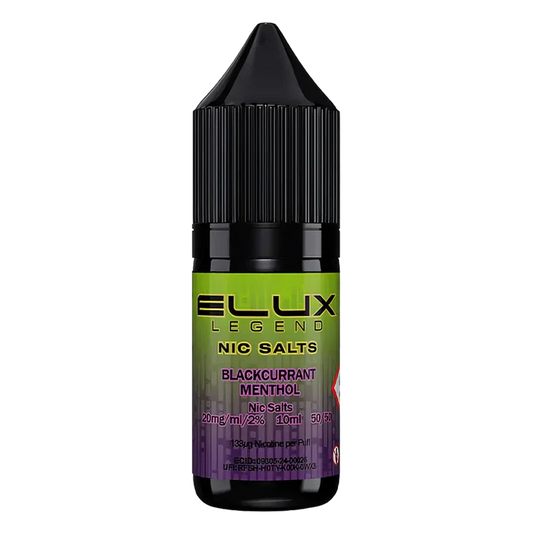 Blackcurrant Menthol Elux Legend Nic Salt Vape Juice