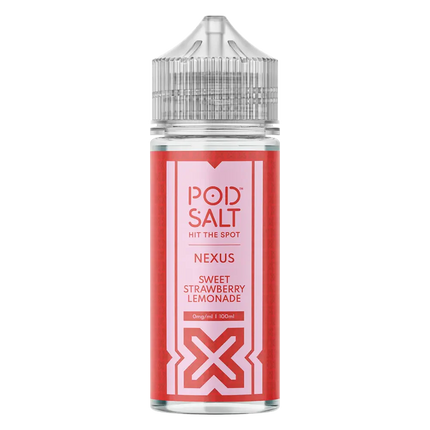 Pod Salt Sweet Strawberry Lemonade 100ml Vape Juice By Nexus