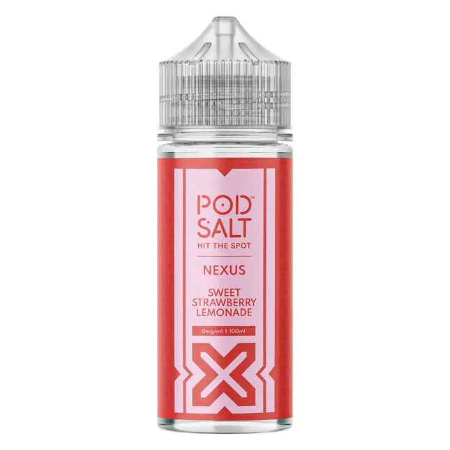 Pod Salt Sweet Strawberry Lemonade 100ml Vape Juice By Nexus
