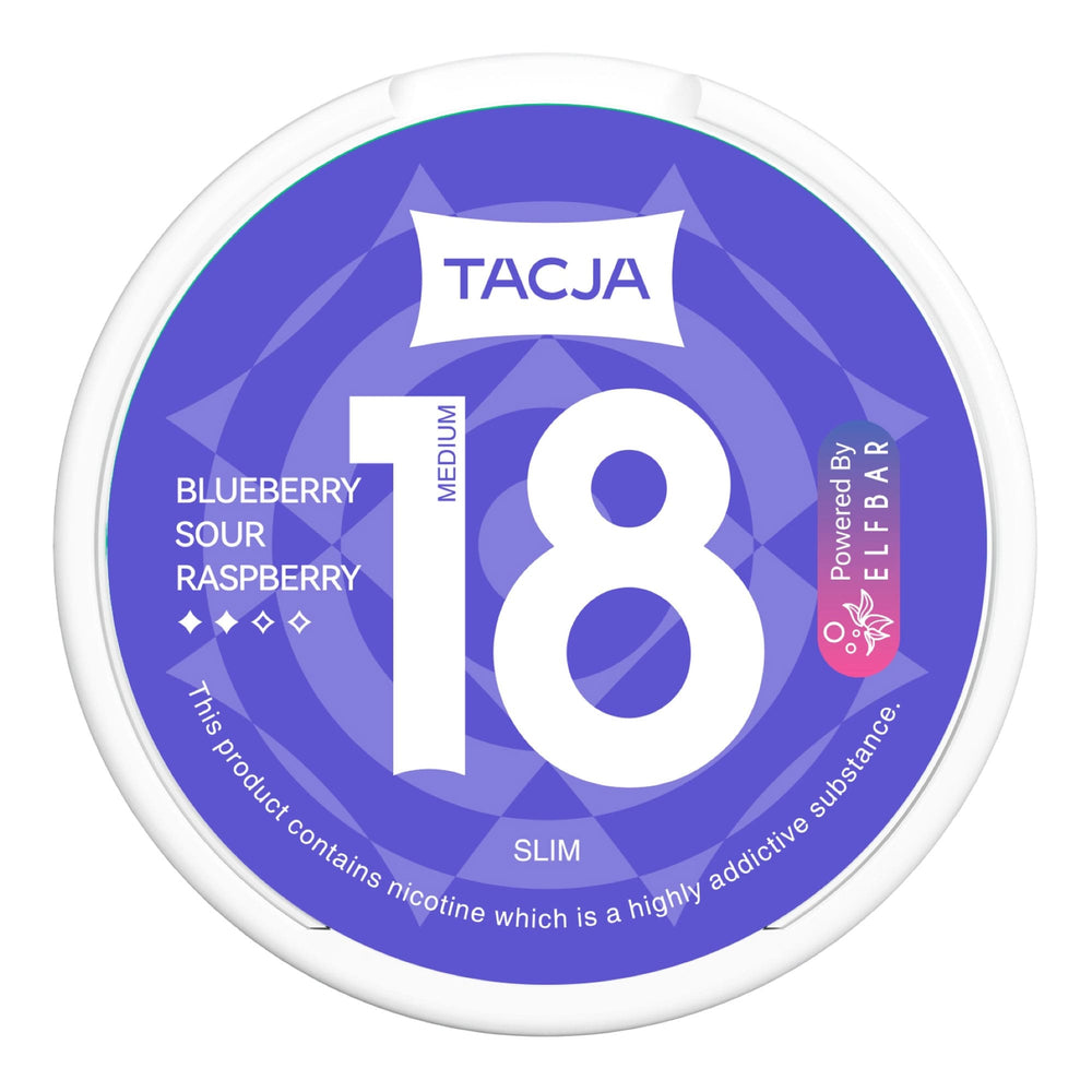 Blueberry Sour Raspberry Elf Bar Nicotine Pouches by Tacja