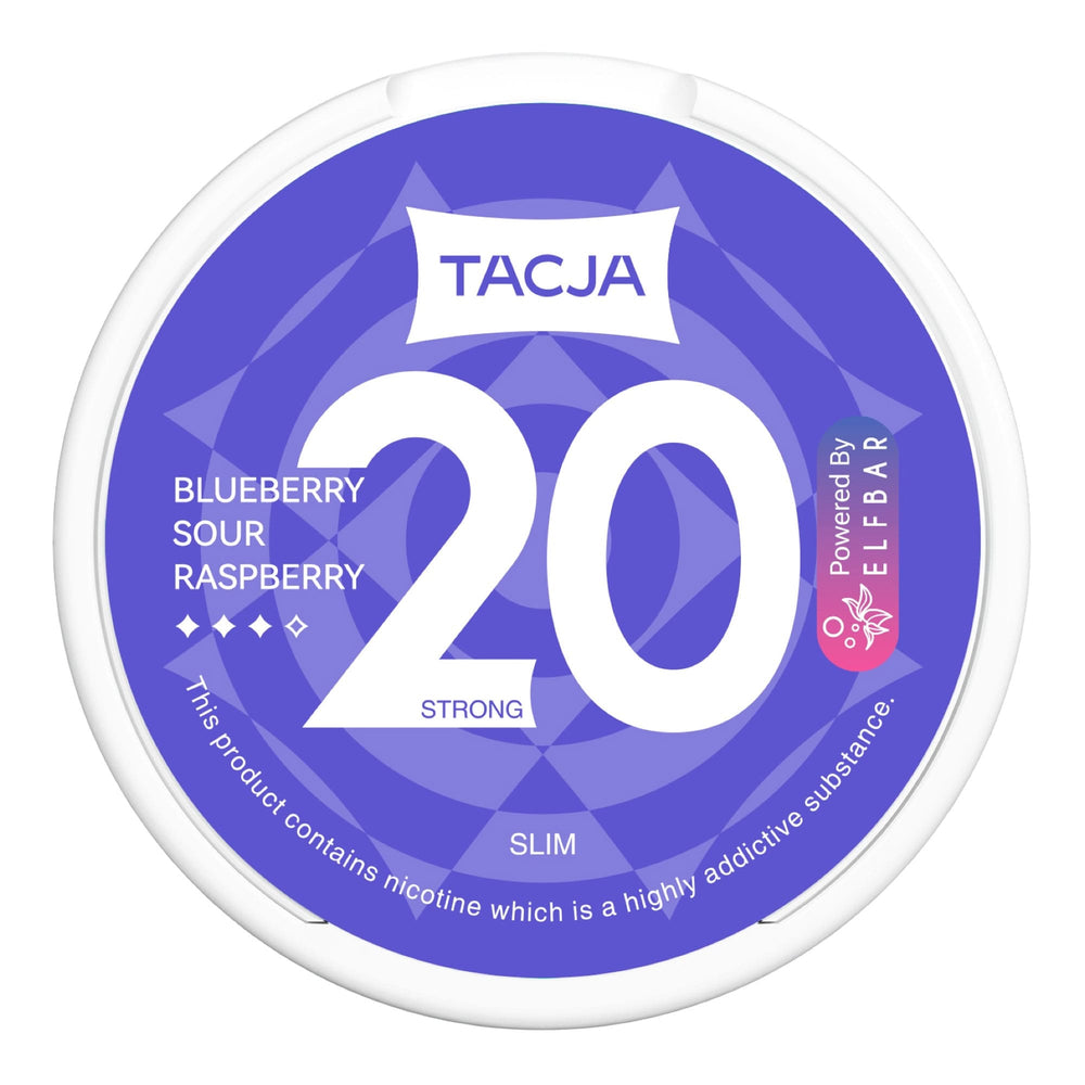 Blueberry Sour Raspberry Elf Bar Nicotine Pouches by Tacja